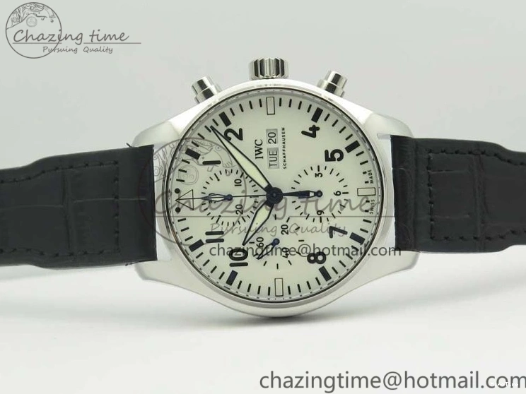 MIROTIME 0712 Pilot Chrono 377725 SS ZF 1:1 Best Edition White Dial on Black Leather Strap A Soft 7183